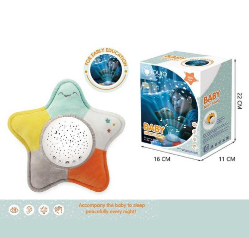 Нічник DF 001 підсвічування, мелодії, звуки, проєкція зоряного неба, 2 рема гучності, викрутка, в коробці