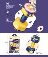 Брязкальце 969 “Гантелька”, на батарейках, пісні англ. мовою, звукові ефекти, підсвічування, в коробці