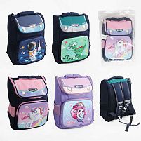 Рюкзак C 65140 пластикова вставка, регульовані лямки, світловідбивні елементи, 2 відділення, в пакеті, ВИДАЄТЬСЯ ТІЛЬКИ МІКС ВИДІВ