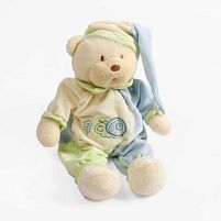 М`яка іграшка M 18491 "Ведмедик", висота - 36 см, піжама, нічний ковпак