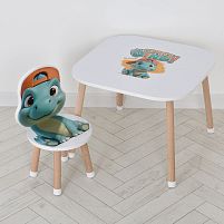 Дитячий столик Bambi M 502-5 «Dino» (зі стільчиком, ДСП, силіконовий захист ніжок)