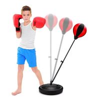 Боксерський набір X-Toys FX 665-2 (на стійці, висота:70-105 см, груша, рукавички, насос, основа, чорний з червоним)