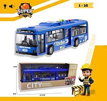 Автобус 1106 B світло, звук, інерція, пісні, двері відчиняються, масштаб 1:16, в коробці