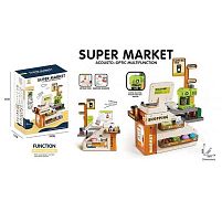Супермаркет 929 на батарейках, звук, підсвічування, сканер, каса, кавомашина, продукти, наліпки, в коробці