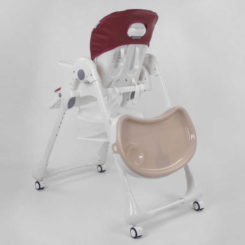 Стільчик для годування немовлят Toti W-22019 (м'який PU, м'який вкладиш, 4 колеса, знімний столик, в коробці) фото 2