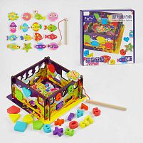 Риболовля C 61739 “Океан”, стіни-конструктор, математичний та фігурний сортери, 16 рибок, вудка, в коробці