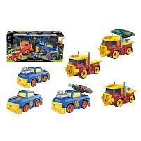 Набір машин 661-2007 2 машинки, конструктор, викрутка, в коробці