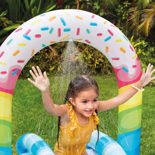 Дитячий надувний ігровий центр Intex 57144 «Candy Fun» (Водна гірка з басейном та фонтаном, 122*168*170 см., об`єм: 165 л.) фото 2