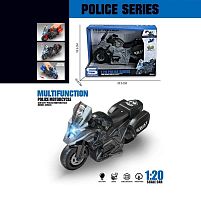 Мотоцикл JS 196 D "Поліція", світло, звук, інерція, кермо повертається, масштаб 1:20, в коробці