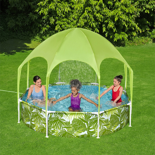 Каркасний басейн Bestway 56432 (51*244 см., об'єм 1688 л., тент-парасолька з душем, серія: Splash-in-Shade Play)