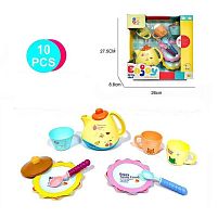 Набір посуду ABS 686-23 10 елементів, чайник, чашки, тарілочки, в коробці