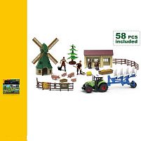 Ферма 550-31 K 58 елементів, трактор на батарейках, звуки, підсвічування, ігрові фігурки, вітряк, будинок, в коробці