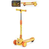 Самокат триколісний iTrike JR3-134-Y (колеса: передні Ø4,22"/заднє Ø3,34"/PU, рама: пластик/складна, підсвітка, музика, до 25 кг)