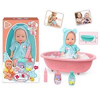 Пупс 7933 C-4 висота 26 см, знімний одяг, ванна довжиною 32 см, 2 баночки з гелями для душу, пляшечка, в коробці