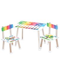 Дитячий столик Bambi M 501-28 «Олівці» (стіл 40*44,5*60 см, 2 стільця 28,5*28,5*51 см)