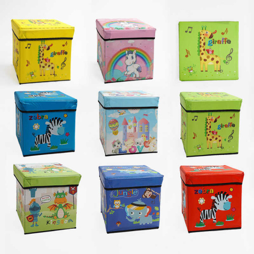 Короб-органайзер C 68854 розкладний, розмір - 30х30х30 см, щільний картон, тканина відштовхує вологу, в пакеті, ВИДАЄТЬСЯ МІКС ВИДІВ