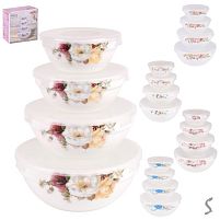 Салатники з кришками склокераміка 4пр/наб 11/13/15/18" Stenson R35387