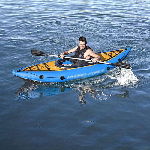 Каяк надувний одномісний (байдарка) BestWay 65115 Cove Champion (81*275 см. навантаження до 100 кг., весло, ручний насос, синій) фото 18