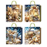 Пакет новорічний паперовий L "Christmas candles" 31*42*12см Stenson R33003-L
