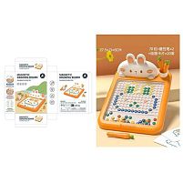 Магнітна мозаїка CL 001 “Зайчик”, 2 магнітних стилуси, 10 двосторонніх карток із завданнями, в коробці