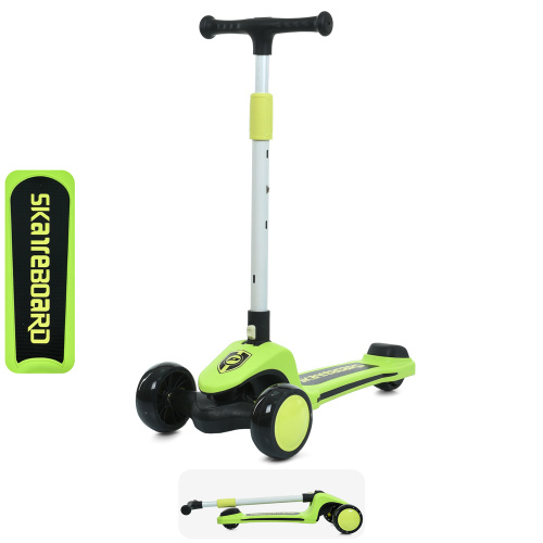 Самокат триколісний iTrike JR3-131-LGR (колеса: передні Ø5,31"/заднє Ø3,54"/PU, рама: пластик+алюминий/складна, до 25 кг)