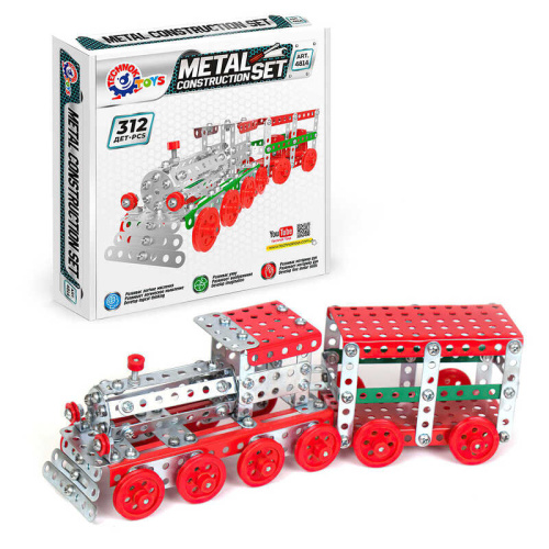Конструктор метал "Поїзд" 4814 "Technok Toys" 312 деталей, в коробці