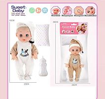 Пупс WD 2324-1 AB 2 види, висота 31 см, музичний чіп, звуки, заплющує очі, п’є, “ходить” на горщик, знімний одяг, рухомі кінцівки, аксесуари,