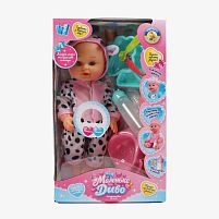 Пупс функціональний UKA-A 0940-16 "WToys", ОЗВУЧУВАННЯ УКРАЇНСЬКОЮ МОВОЮ, звук, від батарейок, п`є, ходить в туалет, в коробці