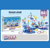 Конструктор 689-2 "Морський світ", 84 деталі, кільцекид, фігурки тваринок, звивиста основа, в коробці