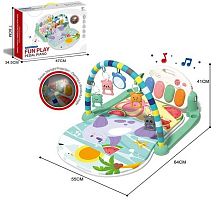 Килимок 1122-11 A брязкальця, підсвічування, дзеркальце, піаніно, мелодії, проекція, в коробці