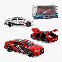 Машинка ТК - 7488 "Авто Експерт", 2 кольори, металопластик, 1:32, світло, звук, інерція, відчиняються двері, багажник та капот, в коробці