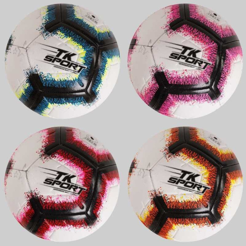 М'яч футбольний C 50474 (60) 4 види, вага 400-420 грам, матеріал TPE, балон гумовий з ниткою, розмір №5