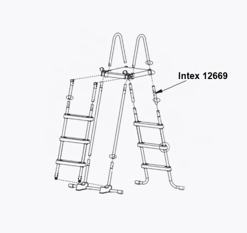 Балка Intex 12669AA (верхня бічна, довжина: 266 мм., Ø26/28 мм. до драбин висотою 122 см) фото 3