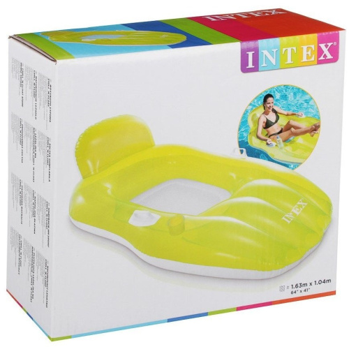 Пляжний надувний шезлонг з підсклянником Intex 56805 (2 кольори, 104*163 см., до 100 кг.) фото 8