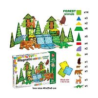 Магнітний конструктор SQ 68002-3 45 деталей, 5 об’ємних фігурок тварин, в коробці