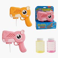 Пістолет з мильними бульбашками 595 A 2 кольори, “Гіпопотам”, автоматичний принцип, на батарейках, мильний розчин, підсвічування, в коробці