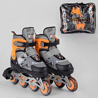 Ролики 6202-S Best Roller / розмір 30-33 / колір - ПОМАРАНЧЕВИЙ (6) колеса PU, ПЕРЕДНЄ КОЛЕСО СВІТЛО, в сумці, d коліс - 6.5 см