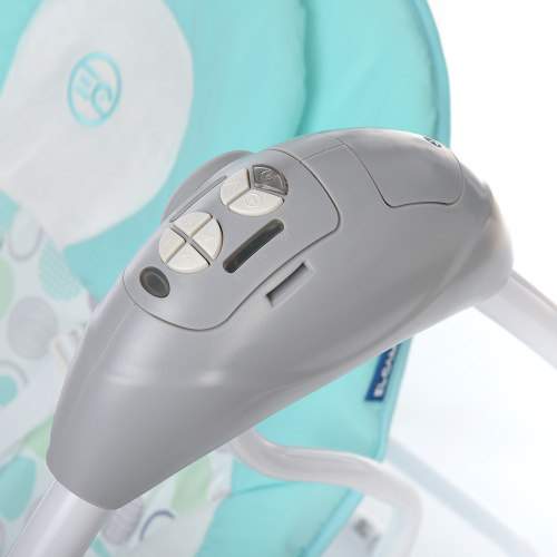 Крісло-гойдалка для немовлят з електро-заколисуванням El Camino ME 1028 SENSA Circles Aqua Mint (механізм гойдання: маятник) фото 5