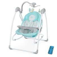 Крісло-гойдалка для немовлят з електро-заколисуванням El Camino ME 1028 SENSA Circles Aqua Mint (механізм гойдання: маятник)