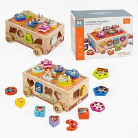 Каталка-сортер С 67018 “трейлер з тваринами”, в коробці