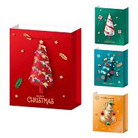 Картинка  Пакет новорічний паперовий M "Merry Christmas 3D" 26*32*10см Stenson R97038-M магазин cd-market