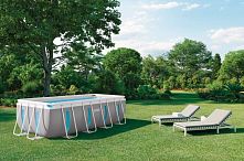 Каркасний басейн Intex 26770 (122*200*400 см., об'єм: 8418 л, з вікнами, картриджний фільтр-насос 2006 л/год, драбина, серія: PREMIUMPOOL SERIES)