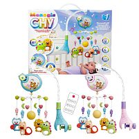 Карусель 46666 2 види, "WToys", ОЗВУЧУВАННЯ УКРАЇНСЬКОЮ МОВОЮ, пульт, брязкальця-підвіски, гумові прорізувачі, колискові пісні, проєкція, підсвіч