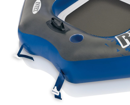 Крісло-коло надувне для плавання Intex 58854 «River Run» (126*130 см, підсклян., спинка, ручки, защелки для швартовки, сітка на дні, 10+, до 150 кг)і фото 4