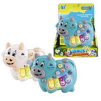 Піаніно 85270 "WToys", "КОРІВКА", 2 кольори, ОЗВУЧУВАННЯ УКРАЇНСЬКОЮ МОВОЮ, ноти, мелодії, пісні, казки, підсвічування, цифри, звуки тварин, в