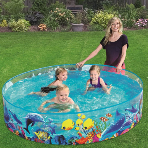 Дитячий каркасний басейн «Рыбки» BestWay 55031 (46*244 см., об'єм: 2074 л.)