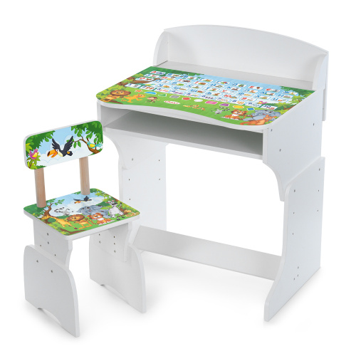 Парта шкільна Bambi M 301-3 «Джунглі» (44,5*68,5*88 см, стілець, полиця під столом, підніжка)