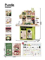 Кухня G 785 A Штрих = 01196 на батарейках, звук, озвучення англійською мовою, музика, пісні, підсвітка, імітація роботи плити та витяжки, посуд, п