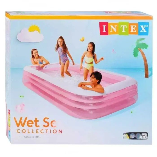 Дитячий надувний басейн Intex 58487 (56*183*305 см., об'єм: 1050 л., рожевий) фото 5