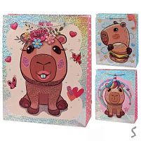 Пакет подарунковий паперовий M "Capybara" 26*32*10см Stenson R34623-M